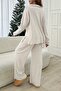 2-Piece Set - Polo Neck Long Blouse, Wide Leg Pants Set - 5