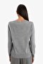 Relax Fit V Neck Knitwear Light Gray Women's Sweater C4024Ax/Gr456 - 5