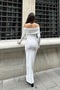 Scarlet Long Sleeve Madonna Stone Dip-Dye Fabric Dress - 8