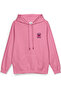 Fake Love Sırt Printed Hooded Oversized Sweatshirt Pink Hoodie 1404 - 2