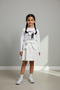 Girl's White Long Sleeve Ataturk T-Shirt White Flared Skirt Performance Set April 23 October 29 November 10