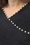 Women's Pearl Detailed K Double-Breasted Collar F Corded Fabric Knitted Long Sleeve Crop Knitwear Blouse - 7
