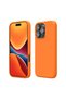 Apple iPhone 15 Pro Max Compatible Silicone Case - Pastel Color Tone Flexible Full Protection Cover - Orange