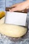 Pink Measuring Dough Rolling Mat 45 X 65 Cm and Stainless Steel Wooden Handle Dough Cutter Scraper Spatula - 2