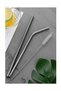 Stainless Steel Straw Set 4 Pieces Steel Straws (4 Pieces Steel Straws 2 Straws Cleaning Brush) - 2