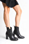 Women's Genuine Leather Heeled Boots – Handmade, Zippered, Stylish Design