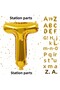 Gold Color Letter Foil Balloon Letter T Large Size 100 cm 1 Meter Helium Flying Foil Balloon 40" Inch 1 Piece