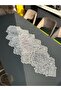 Rose 5 Piece Gray Velvet French Laced Living Room Set, Table Cloth, Lacy Tablecloth, Runner Set - 3