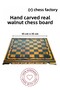 Mc44 Large Size Metal Chess Set – Real Walnut Wood Board – Handmade Antique Stones 35X35Cm - 3