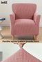 Lycra Stretch Elastic Flexible Square Pattern Armchair Single Seat Cover Sofa Cover