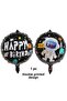 6-Piece Space Themed Astronaut Foil Balloon Set 8 Years Old Black Number Balloon Set Space Star Themed - 2
