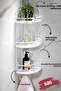 Adhesive Crystal Shelf Hanging Bathroom Organizer Shampoo Holder Corner Shelf Lk-03 Bbbk - 2