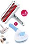 2-Piece Practical Cat Dog Comb Pet Brush Massage Tool with Chamber Bristle Hair Collector