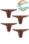 Furniture Sofa Coffee Table Pouf Seat Leg 10 cm Brown Wooden Patterned Base Foot 4 Pcs