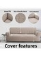 Stretch Elastic Jacquard 3 Seater Sofa Cover Elasticated Seat Cover Seat Cover Sofa Bed Cover - 7