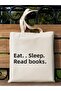 Y2K Eat Sleep Read Books Tote Raw Cloth Bag - Pinterest Bag - 2