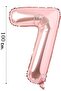 Foil Balloon Number 7 Helium Balloon 100 Cm Rose Color