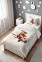 Brown Pilot Teddy Bear Patterned Single Baby Kids Bedding Set - 3