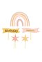 Cake Top 1 Year Old One Rainbow Bohemian Themed Toothpick Pack of 5 - 2