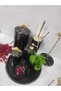 Black Marble Bathroom Set 8 Pieces with Gold Leaf Detail - 2