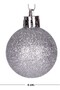 Christmas Ball, Glittery Matte Shiny, Silver - Set of 12, 4 cm - 4