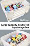 Locked Lid Baby Kids Room Storage Box - Organizer Organizer Toy Box Beige - 16 Lt - 4