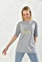 Gray Print Detail Short Sleeve T-Shirt - 5