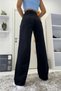 Anna Terrace High Waist Lycra Wide Leg Trousers Loose Fit - Draped Palazzo Trousers