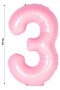 Foil Balloon Number 3 Helium Balloon 76 Cm Pink Color