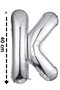 Foil Balloon Letter K Helium Balloon 40 Cm Silver Color