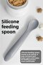 2-Piece Baby Feeding Set - Vacuum Silicone Food Bowl with Lid - Teether Feeding Spoon - Gray - 4
