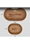 Macoroni Oval Brown 2-Piece Bath Mat Set 100% Cotton Bathroom Rug Toilet Set - 7