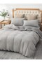 طقم غطاء لحاف مزدوج من القطن الطبيعي، من Gray Collection - 4