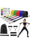 11 Pieces Latex Resistance Rubber Set Yoga Pilates Fitness Exercise Resistance Band - 3
