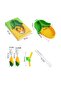 Silicone Feeding Set Vacuum Food Plate and Silicone Handle Steel Tip Food Spoon - Corn Figured - 2