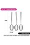 3-Piece Dinner Spoon 20cm, Stainless Steel Cutlery Set Flor Series Silverware Set - 3