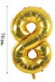 Happy Birthday Written Pennant and 8 Numbers Foil Balloon - 2