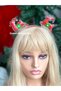 New Year's Luxury Transparent Sequin Movable Red Satin Tiara Women's Children's Tiara Removable Deer Christmas - 2
