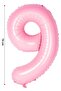 Foil Balloon Number 9 Helium Balloon 76 Cm Pink Color