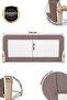 Premium 150X65 cm Bed Barrier with Leather Cover, Folding Bed Rail, Brown - 4