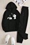 Unisex Panda Printed Tracksuit Set - Hooded Sweatshirt & Jogger Sweatpants
