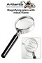 Metal Magnifying Glass 50 mm 1 Pcs 6X with Plastic Handle Frame 5 cm Magnifier Eyepiece School Buro Office Chrome Plated - 3