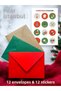 New Year Christmas Themes Colorful Envelope 13X18 cm Sticker Gift