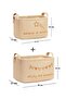 2-Piece Jute Linen Closet Laundry Children's Room Toy Organizer Folding Storage Basket Organizer - 8
