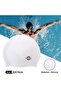 Classic Swimming Cap | White | Free Size | Silicone | Long Hair | Waterproof Swim Hat - 2