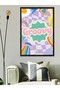 Groovy Written Retro Colorful One Piece Black Wooden Framed Painting