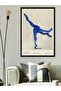 Blue Jumping Acrobat Figure One Piece Black Wooden Framed Painting