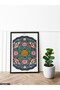 Round Mandala Pattern One Piece Black Wooden Framed Painting - 2