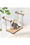 Natural Wooden Swing with Screwed Trench