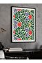 Colorful Flower Pot Illustration Single Piece Black Wooden Framed Painting - 3